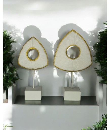 2'li Üçgen Yaprak Dekoratif Obje Biblo C 4123