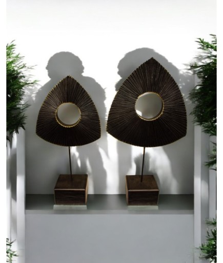 2'li Üçgen Yaprak Dekoratif Obje Biblo C 4123