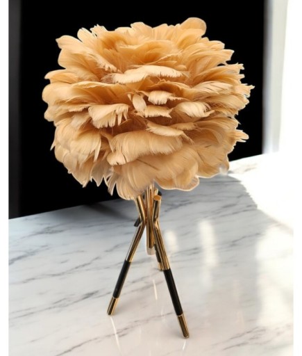 Tüylü Dekoratif Tripotlu 3'lü Ayaklı Abajur