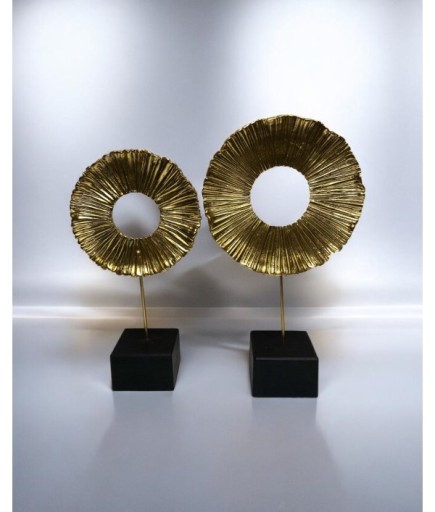 2'li Dekoratif Daire Yaprak Biblo Obje C 4106