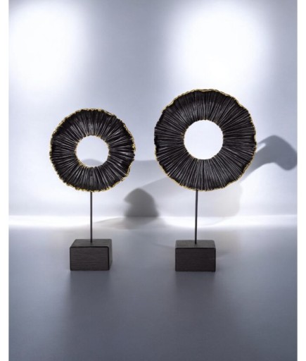 2'li Dekoratif Daire Yaprak Biblo Obje C 4106