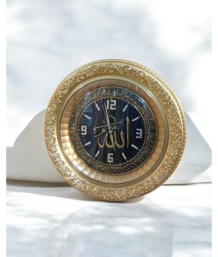GİTTİGİTTİ ALLAH YAZILI SAAT GOLD 44*54 CM
