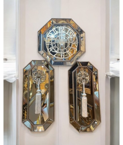 3'LÜ SEKİZGEN AYNALI SAAT PÜSKÜLLÜ GAGA-901