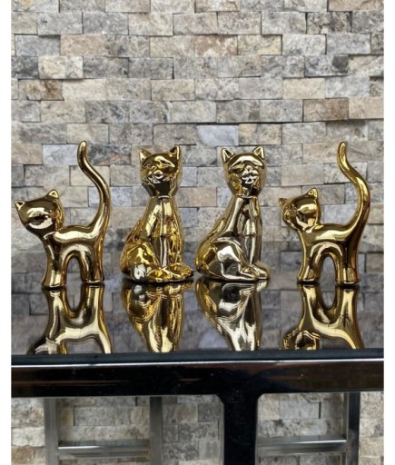 4'lü Kedi Köpek Hediyelik Dekoratif Obje