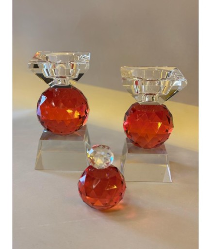 Kristal Dekoratif Şamdan Parfüm Şişesi Dekorlu Obje