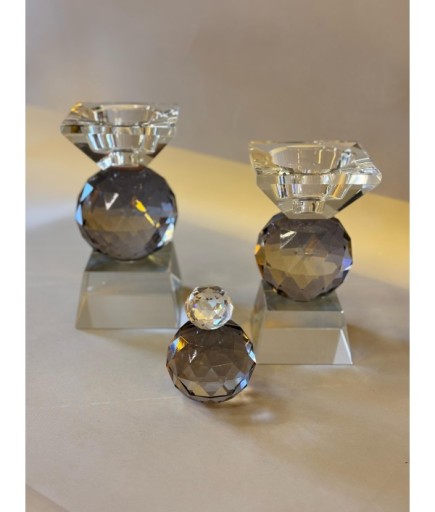 Kristal Dekoratif Şamdan Parfüm Şişesi Dekorlu Obje