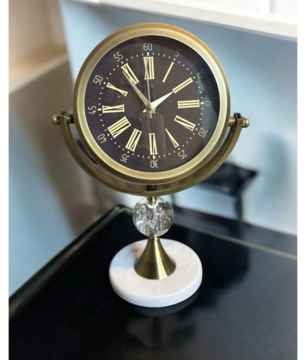 Mat Altın Renk Roma Rakamlı Dekoratif Saat