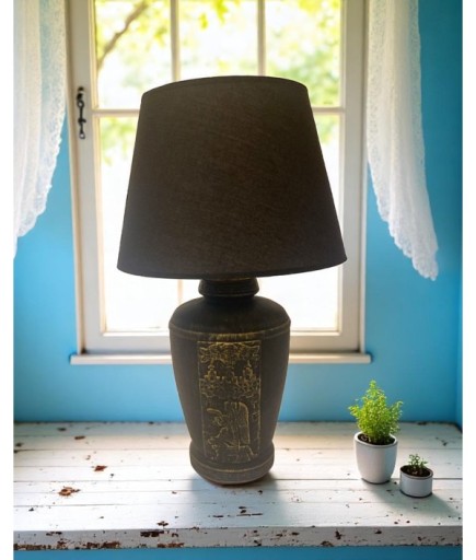 Gold Renk Eskitme Sümer Dekoratif Abajur