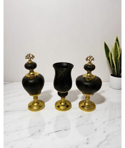 3'lü Siyah Prestij Rengi Salon Seti