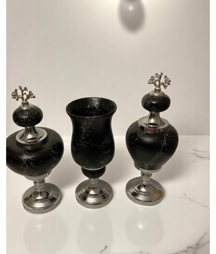 3'lü Siyah Prestij Rengi Salon Seti