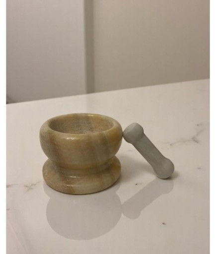 Mermer Açık Renk Havan Sarımsak Döveceği