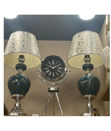 YEŞİL 2 Lİ ABAJUR SAAT SET