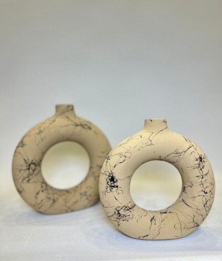 GAGA-1204 2'Lİ HALKA MODEL MAT VAZO SET