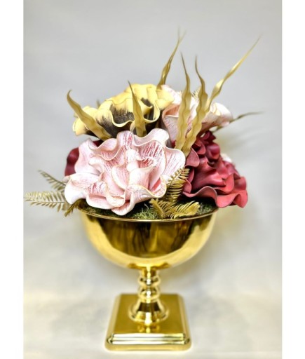 ÇİÇEK ARAJMAN GOLD PEMBE SARI KIRMIZI