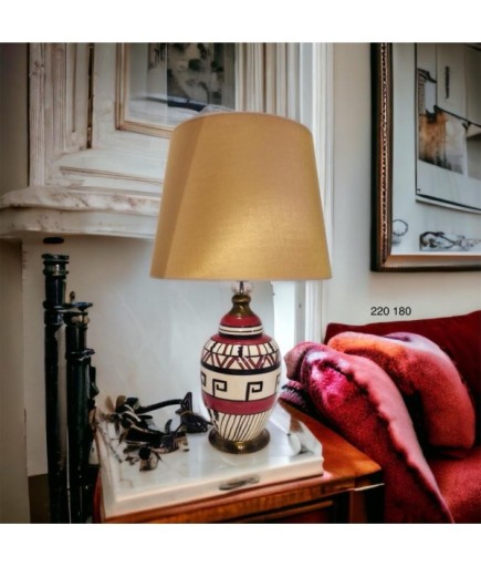 MERCAN ABAJUR KİLİM DESEN KIRMIZI 